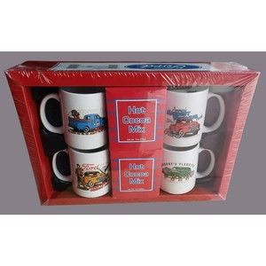 2012 FORD 4 Ceramic Mugs Cocoa/Coffee Cups Ford Official Licensed Complete Set